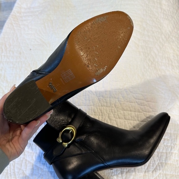 Black Leather Coach Booties. Women’s size 9 - Picture 4 of 5
